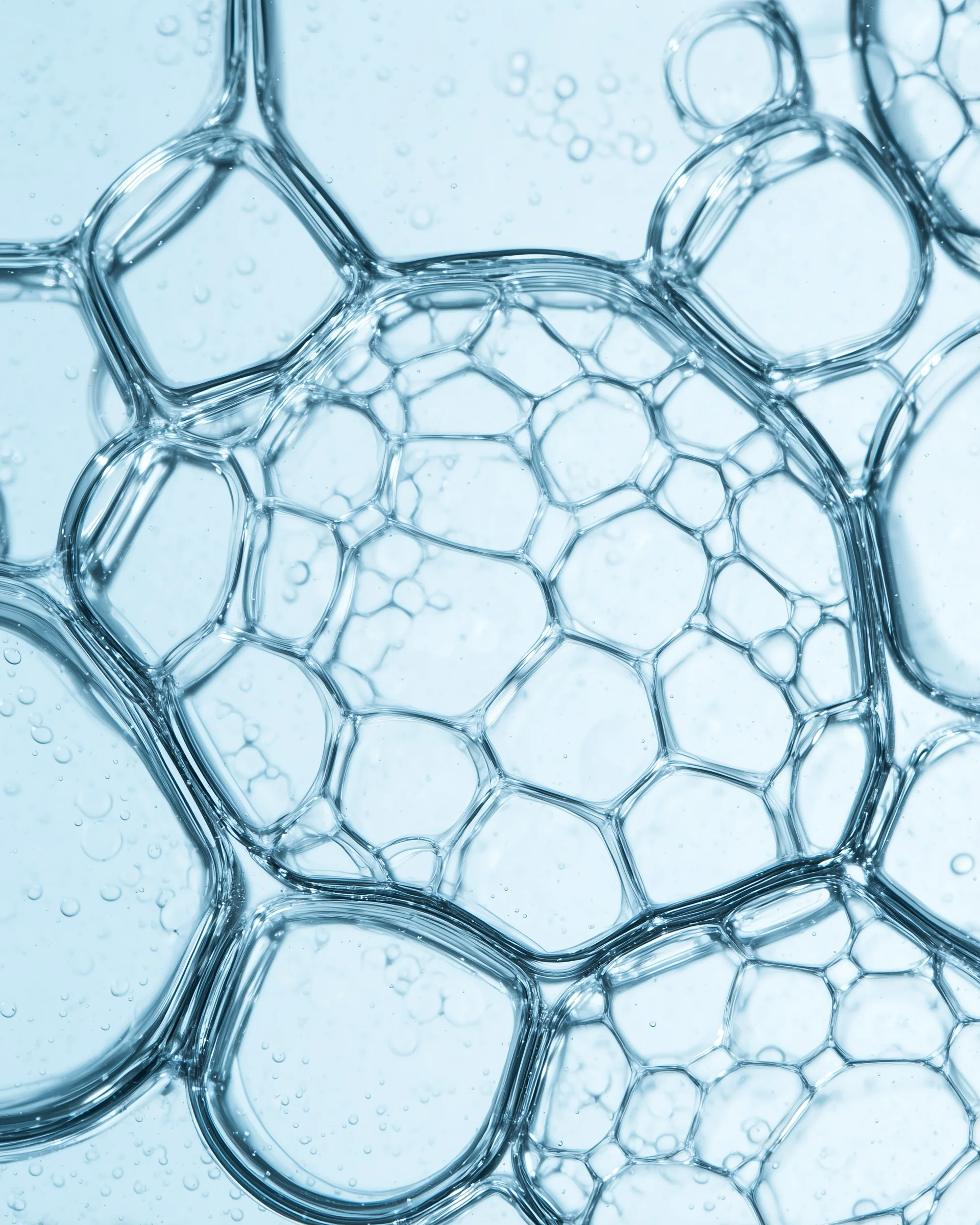AI-generated macro of hyaluronic acid bubbles