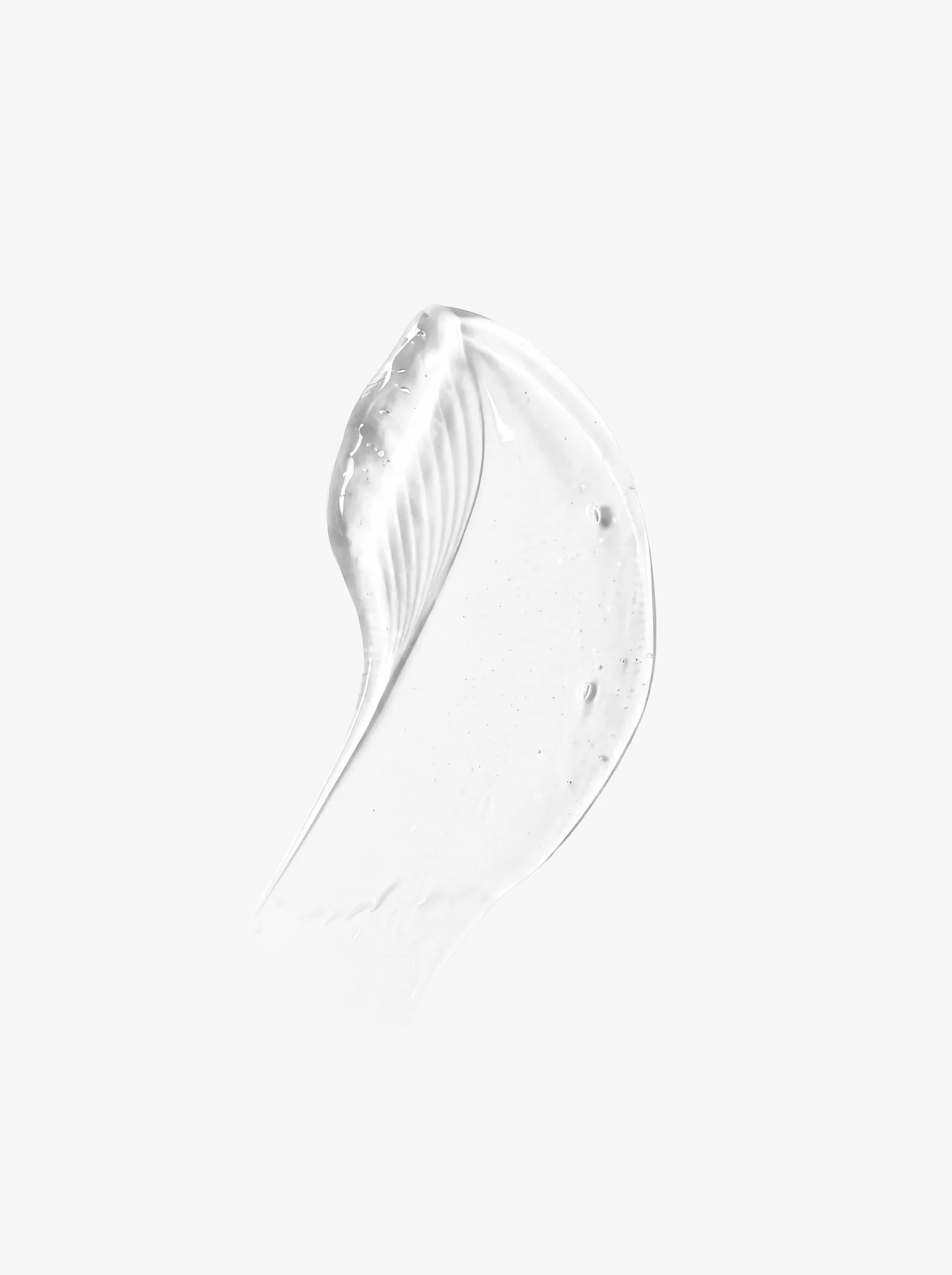 AI-generated smear of clear gel on white