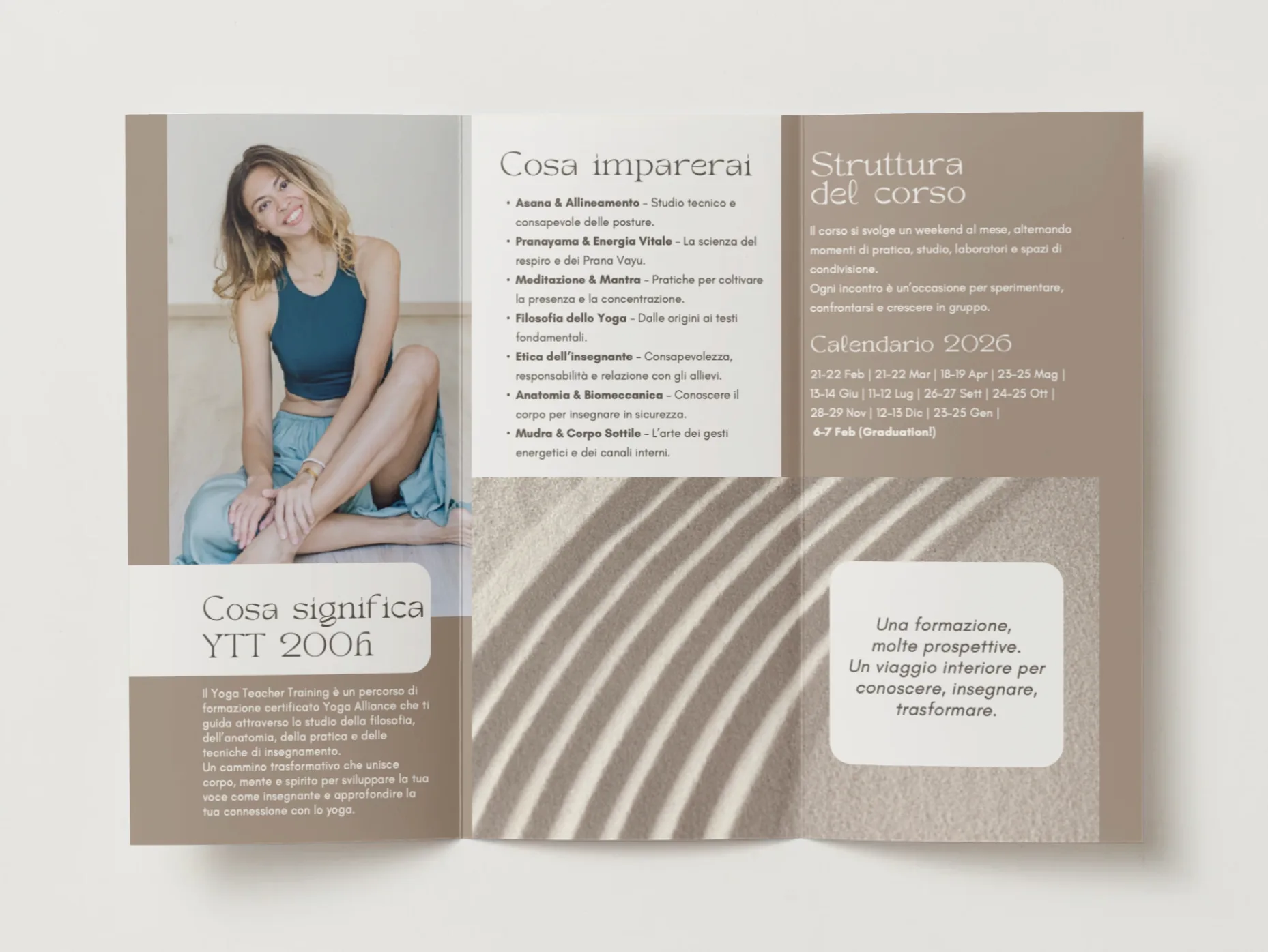Yoga Teacher Training folded leaflet, view 2