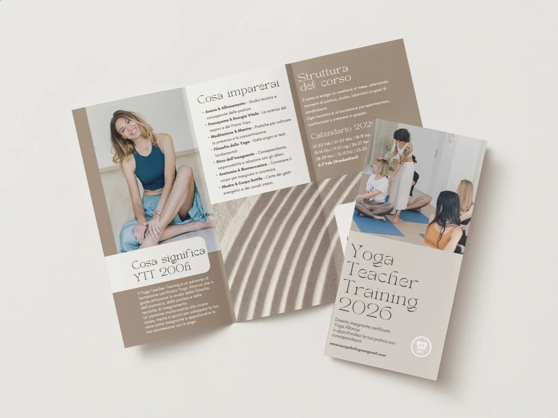 Yoga Teacher Training folded leaflet, view 3