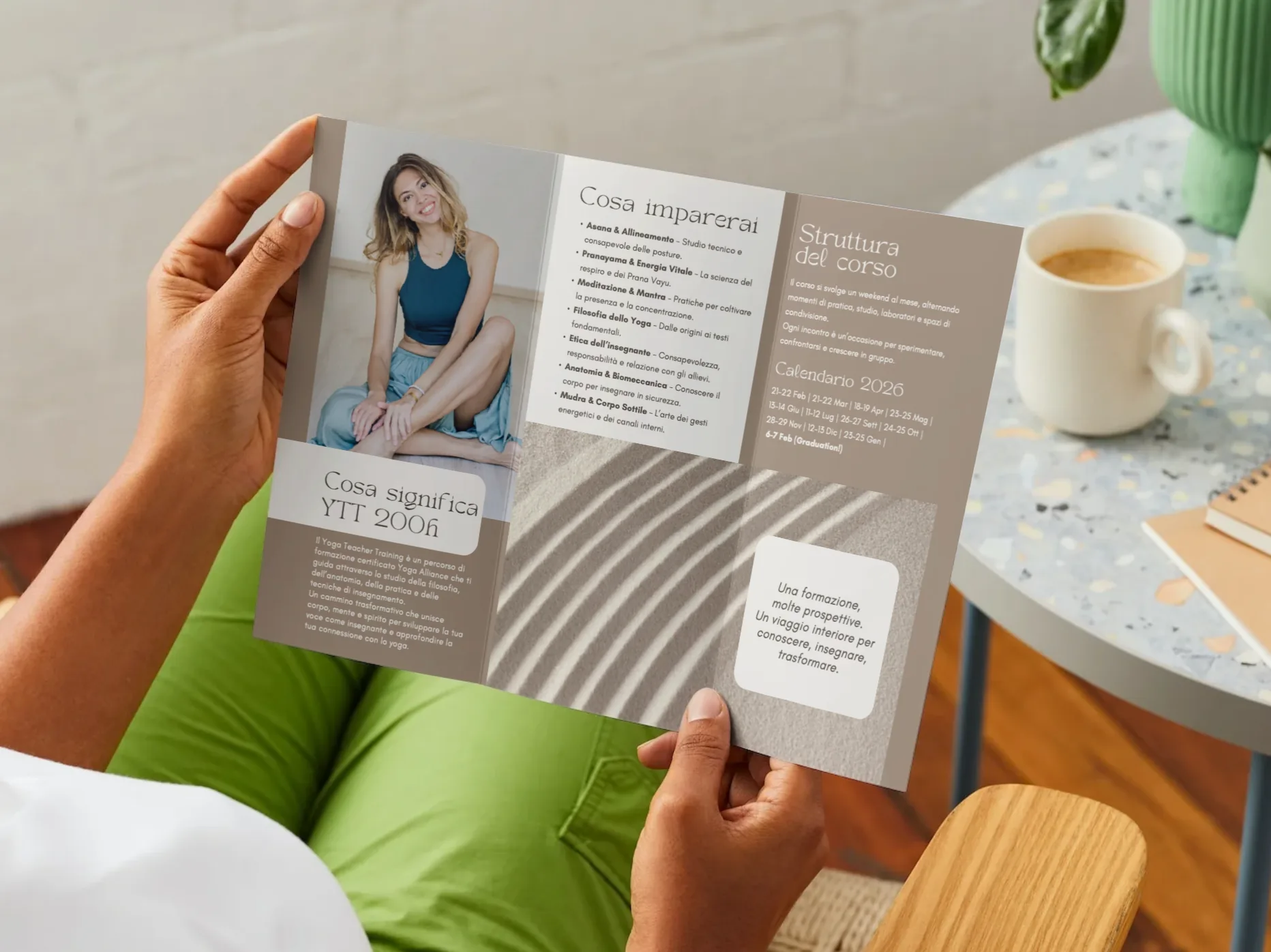 Yoga Teacher Training folded leaflet, view 5