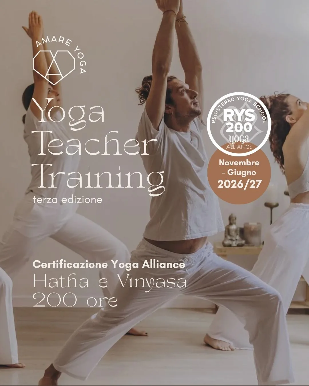 Instagram carousel for the Amare Yoga Teacher Training, slide 1 of 10