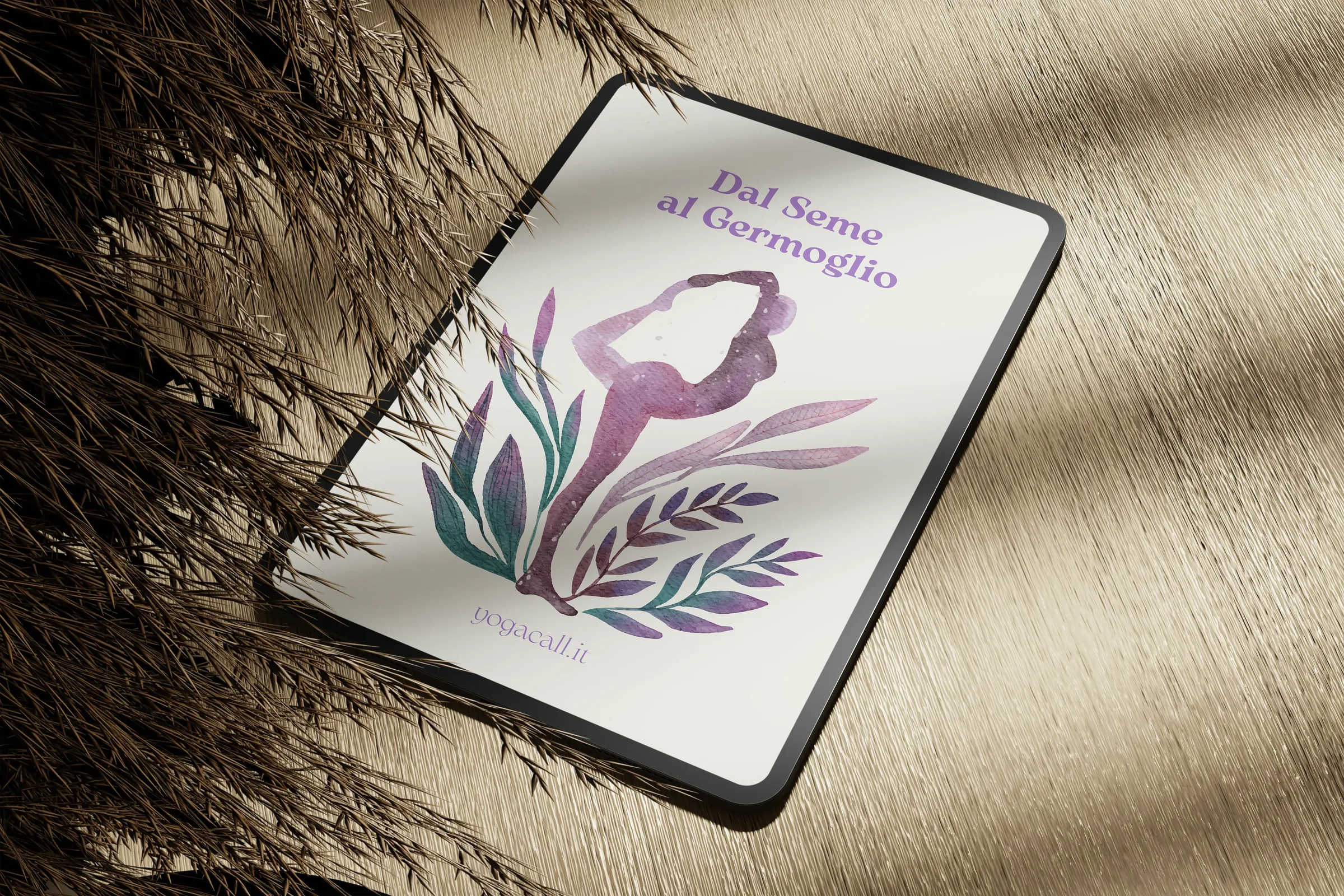 yogacall.it ebook “Dal Seme al Germoglio” on a tablet, view 1